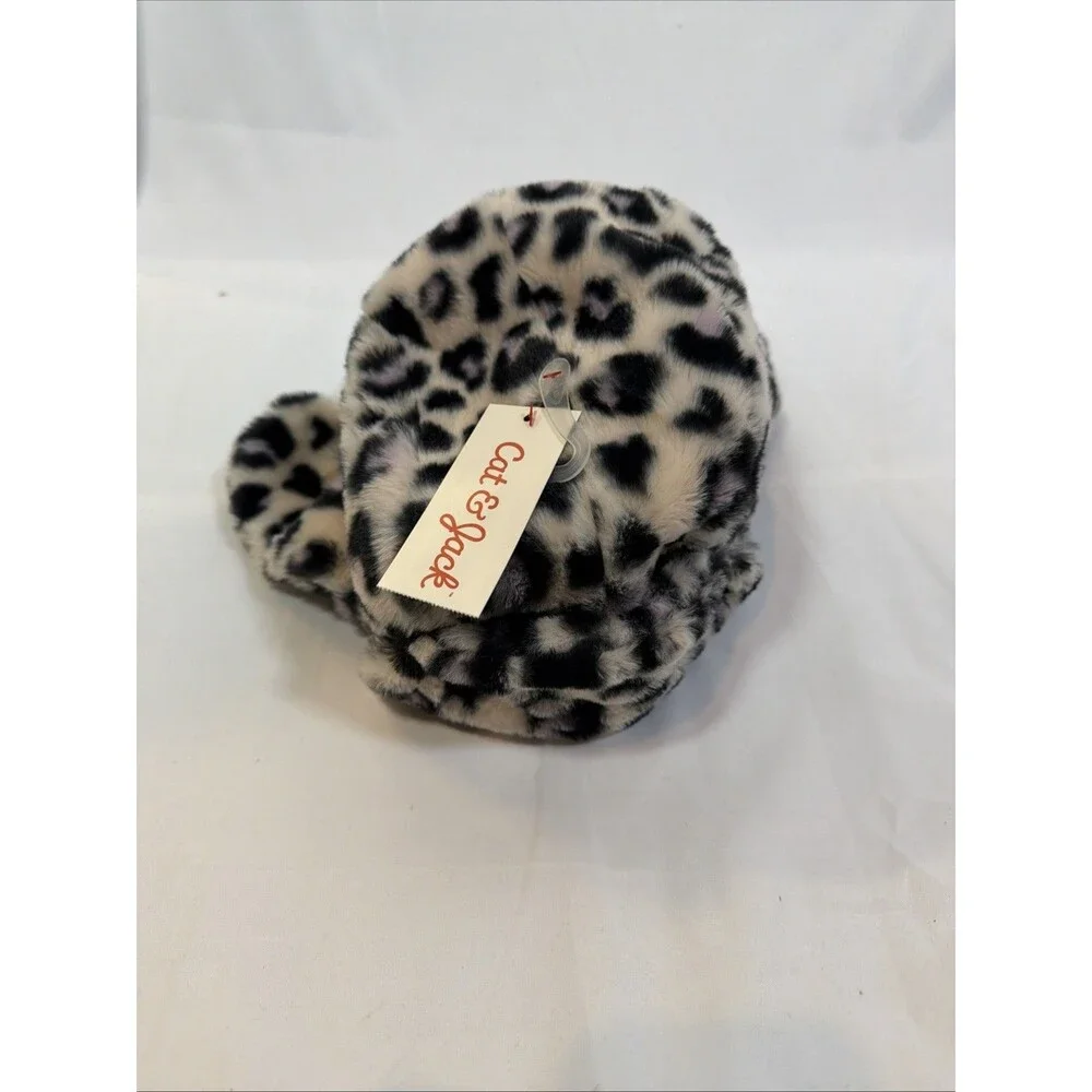 Cat And Jack Girls Cheeta Print Trapper Hat 1 Piece Color Purple